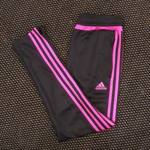 Adidas black and pink pants
